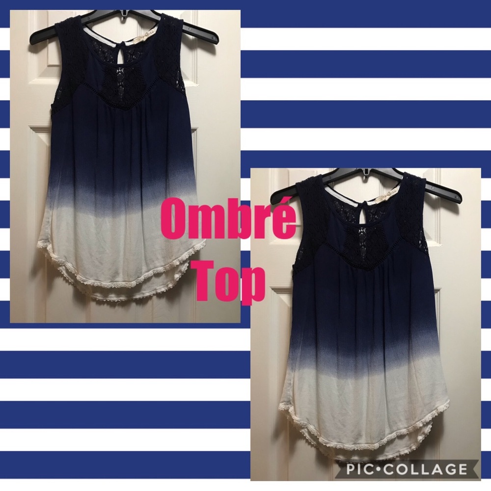 Womens navy blue ombré tank top!